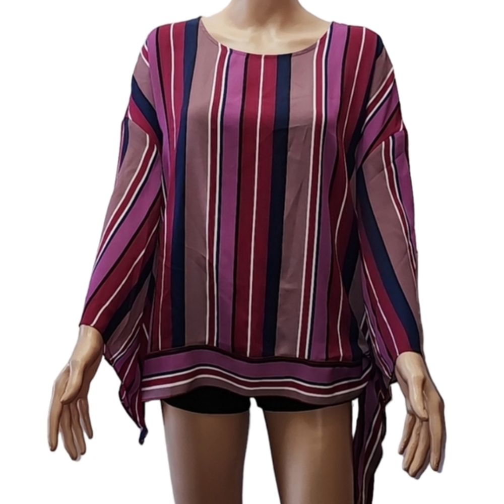 WORTHINGTON Women's Blouse Top Vari stripe Multicolor LVNDR Plus Size XXL